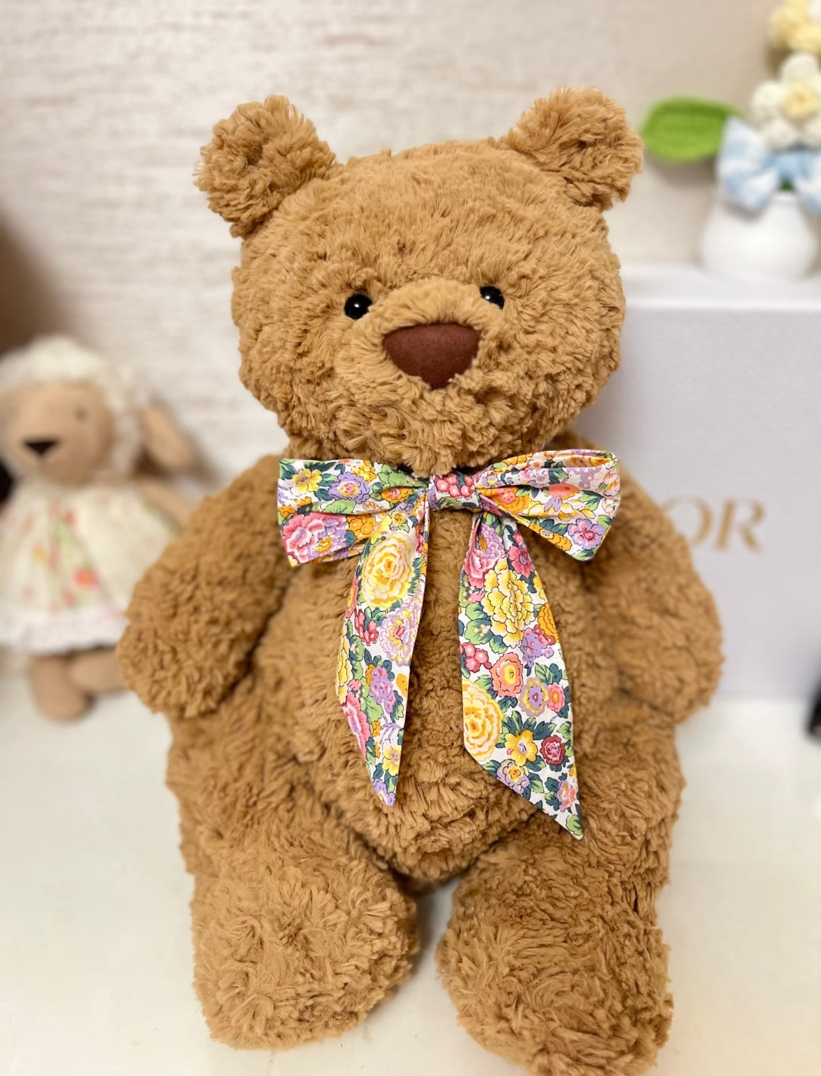 Bartholomew Bear Liberty Floral Bow