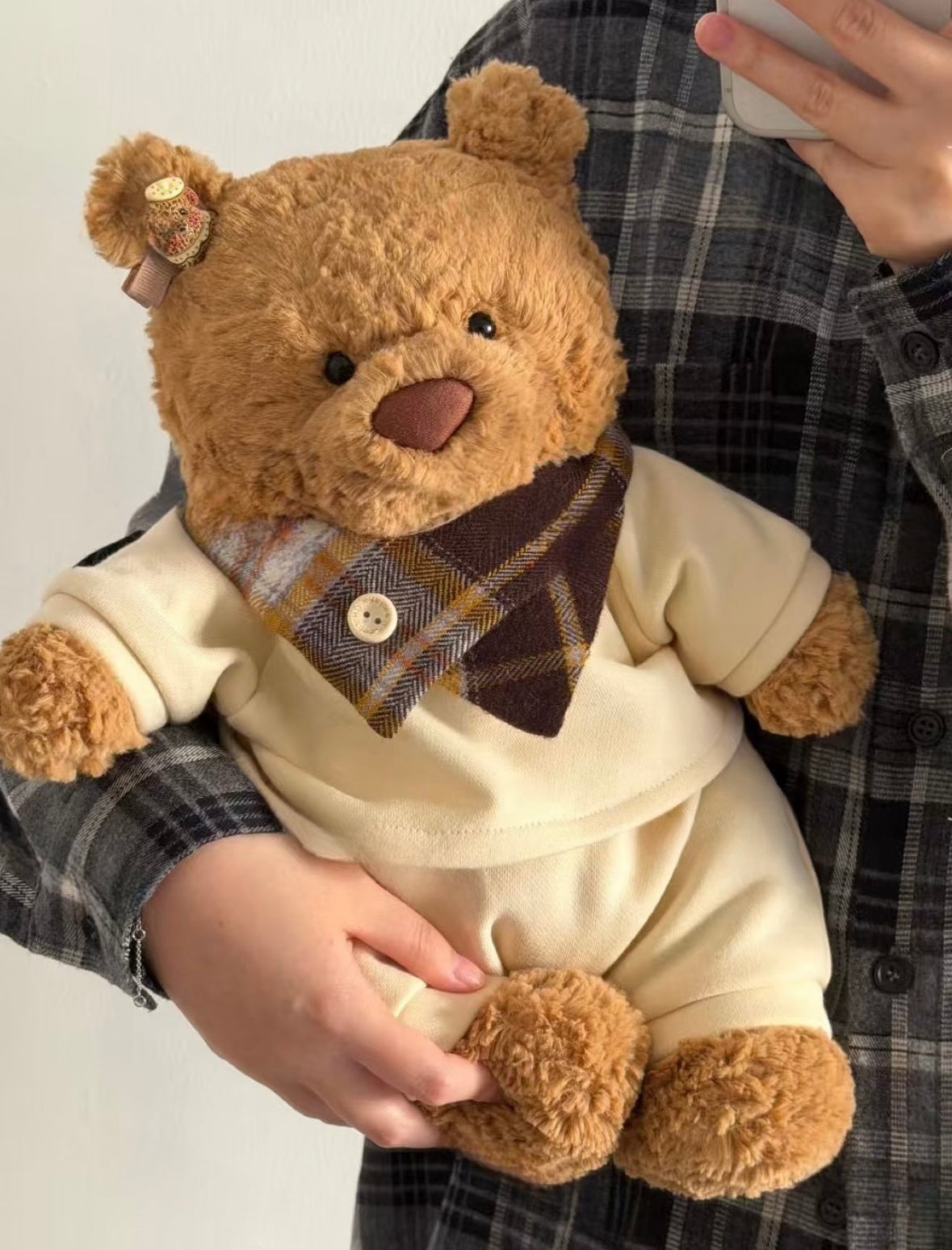Bartholomew Bear Plaid Bandana Sweatshirt Set