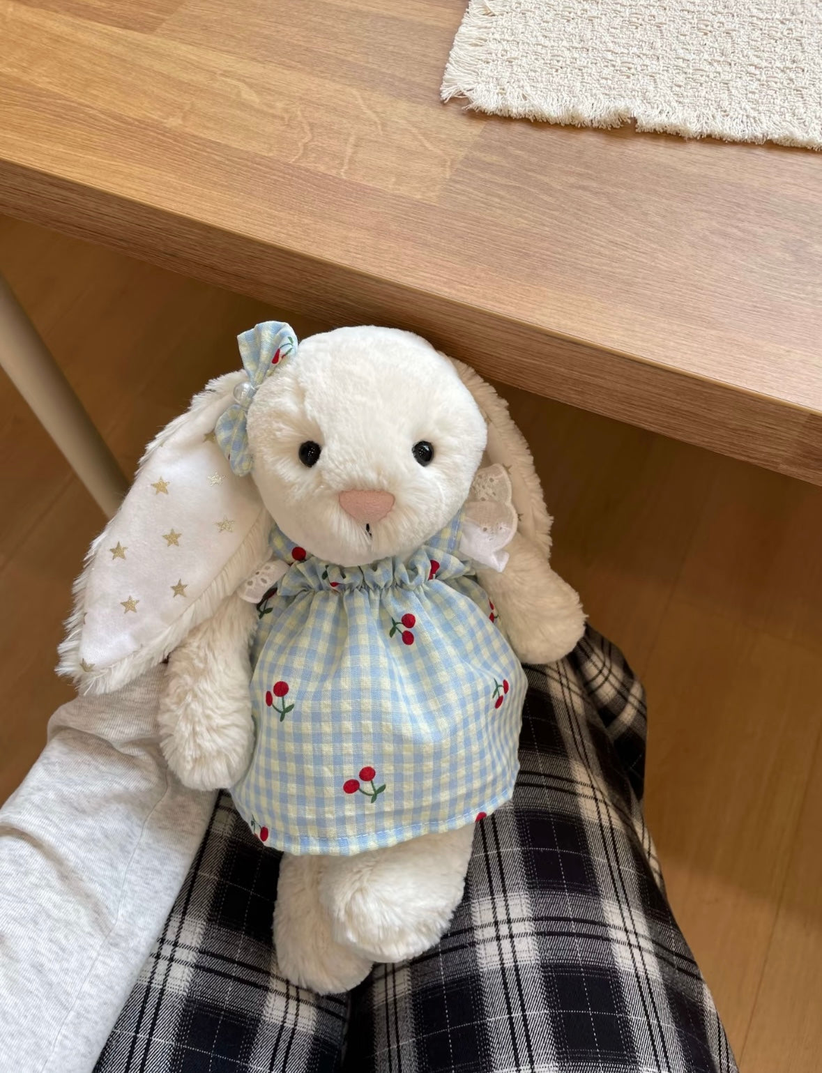 Bashful Bunny Cherry Gingham Dress Set