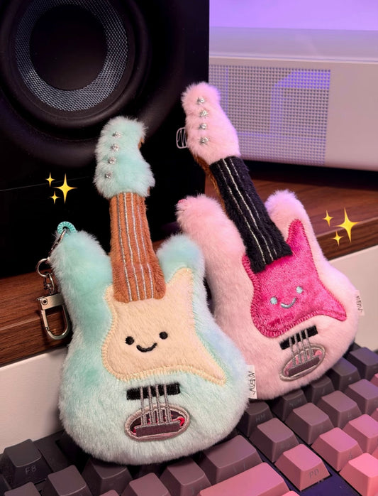 Mint electric guitar plush bag charm