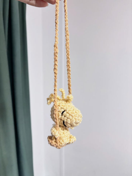 Snoopy & Woodstock Crochet Car Hanger Set