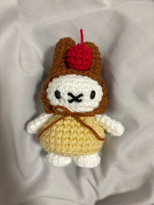 Crochet Bunny Autumn Strawberry Keyring