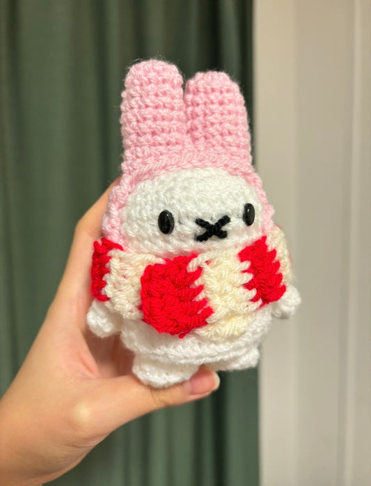 Crochet Bear White Bunny Duo Keyring
