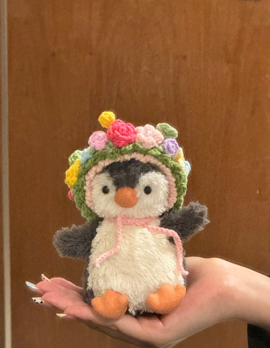 Penguin Crochet Flower Crown Hat