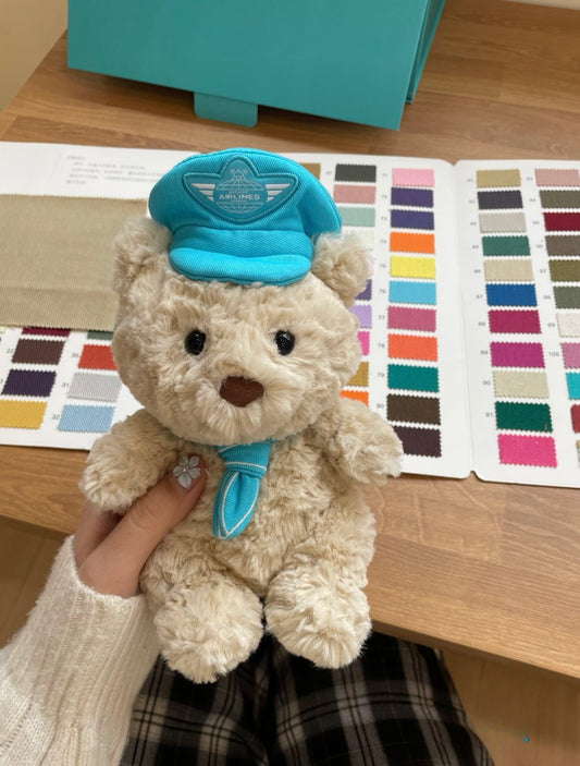Bartholomew Bear Blue Pilot Hat