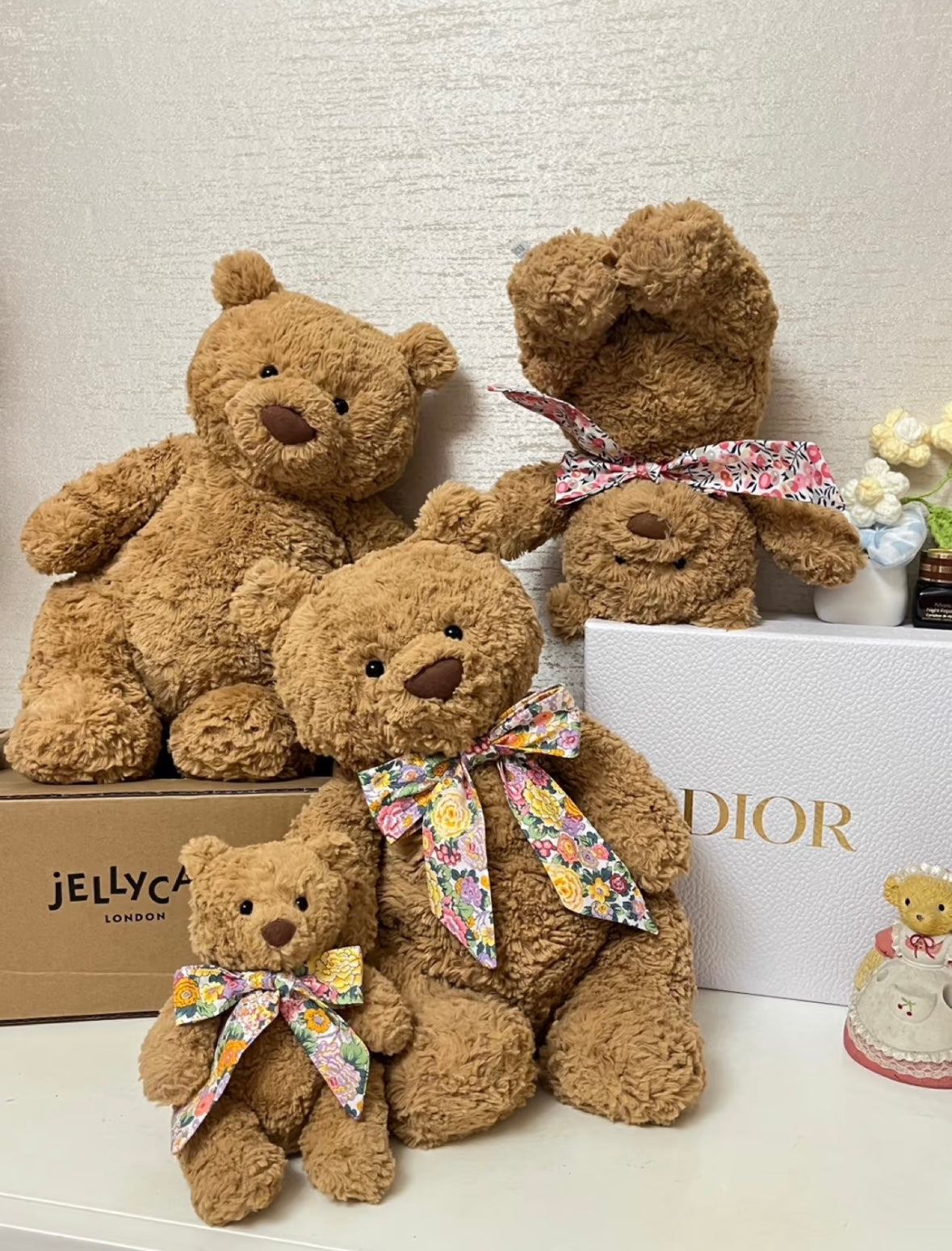 Bartholomew Bear Liberty Floral Bow