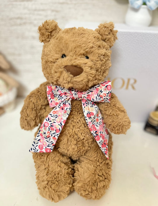 Bartholomew Bear Liberty Floral Bow