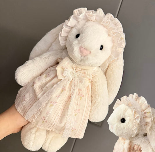 Bashful Bunny Ivory Lace Ruffle Dress Set