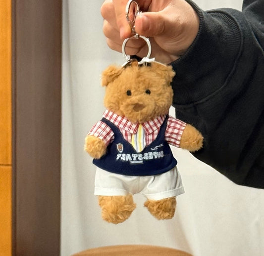 Bartholomew Bear Mini Varsity Vest & Check Shirt Set