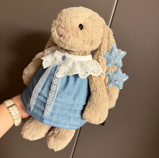 Bashful Bunny Blue Star Dress Set