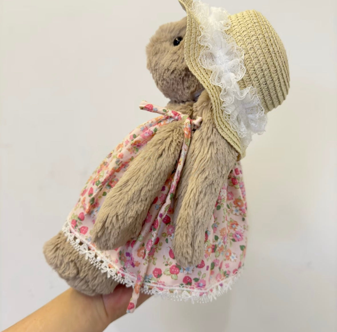 Bashful Bunny Summer Straw Hat & Floral Dress Set