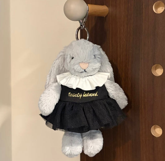 Bashful Bunny Keyring Black Tulle Skirt Set
