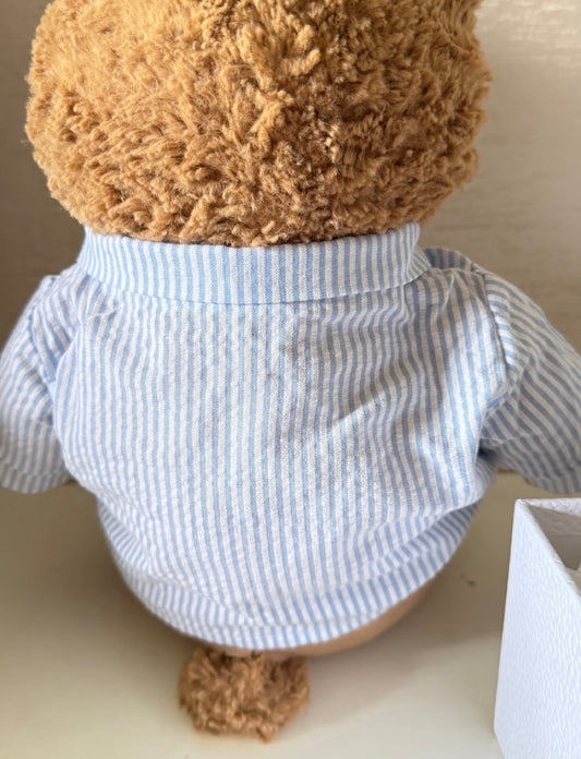 Bartholomew Bear Argyle Knit Vest & Stripe Shirt Set