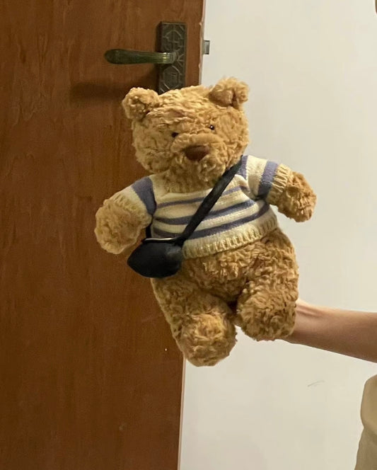 Bartholomew Bear Blue Stripe Knit Sweater & Crossbody Bag Set