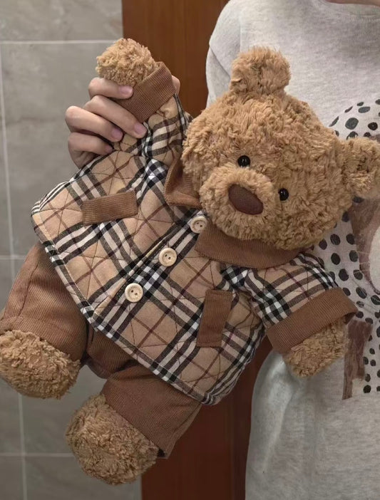 Bartholomew Bear Camel Check Shirt Jacket Set