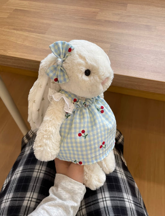 Bashful Bunny Cherry Gingham Dress Set