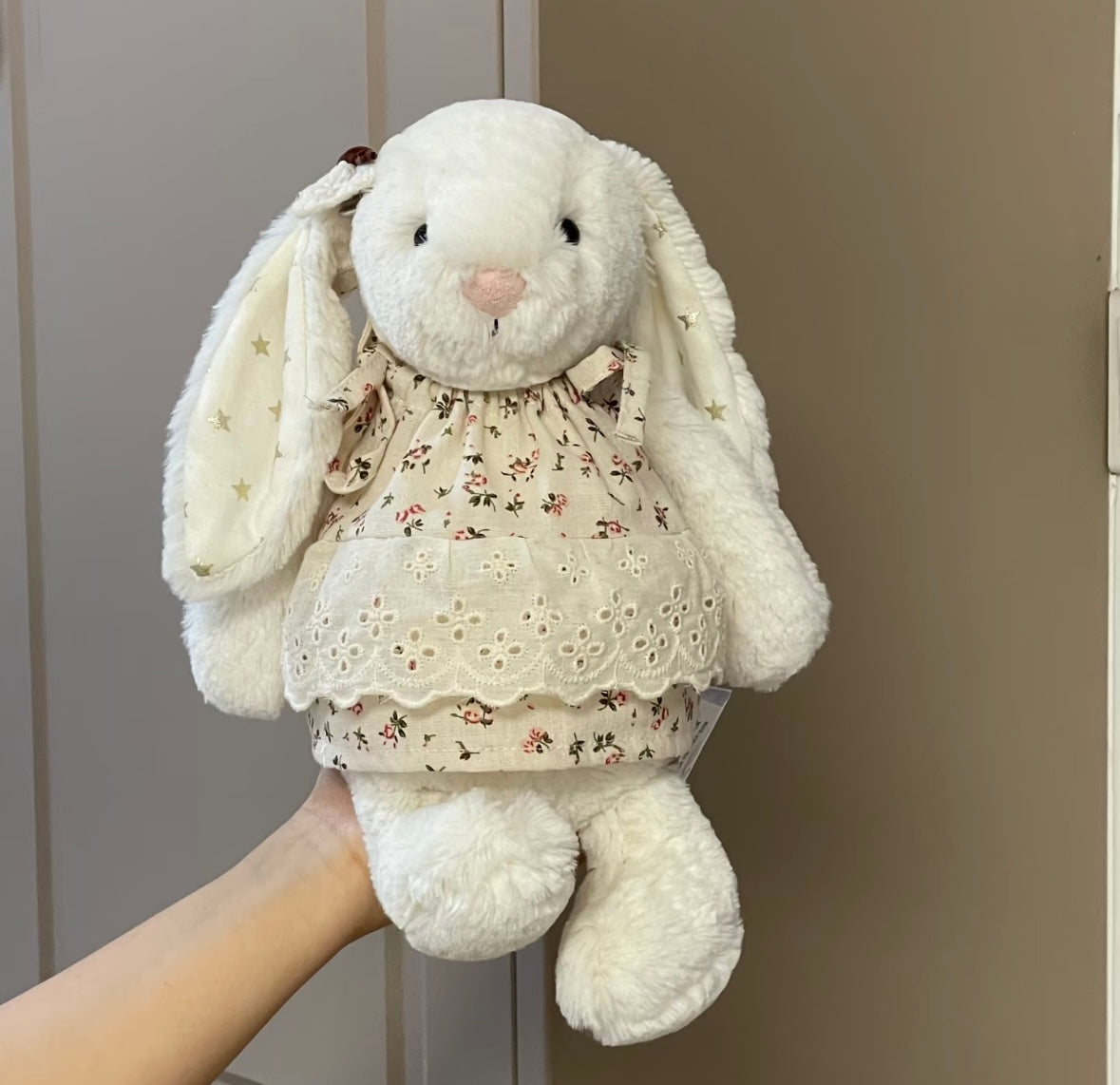 Bartholomew Bear Floral Lace Dress Set on bears and dog plush