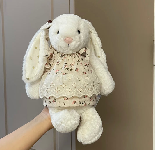 Bartholomew Bear Floral Lace Dress Set on bears and dog plush