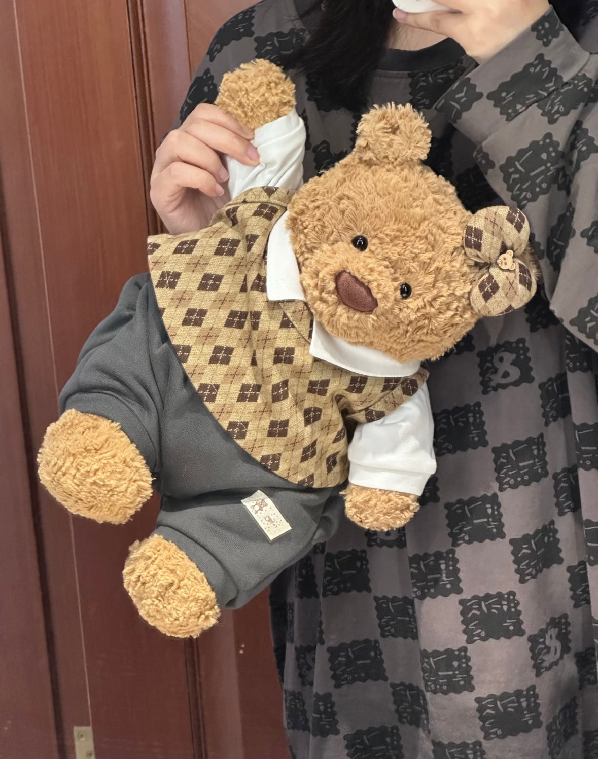 Bartholomew Bear Argyle Vest Set