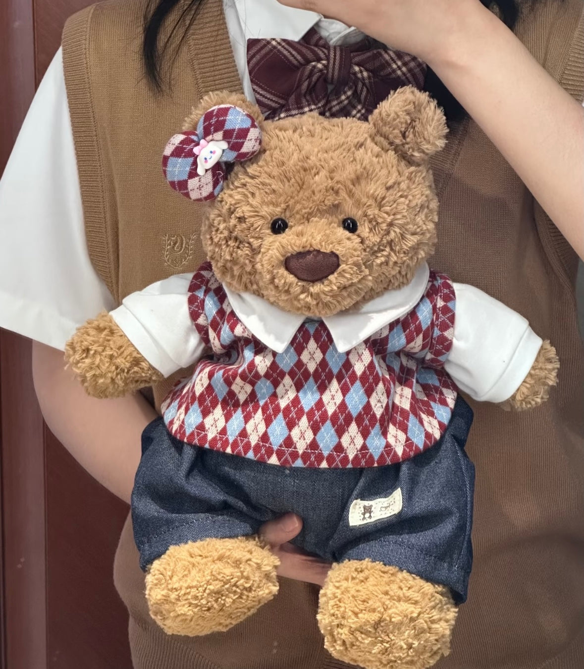 Bartholomew Bear Argyle Vest Set
