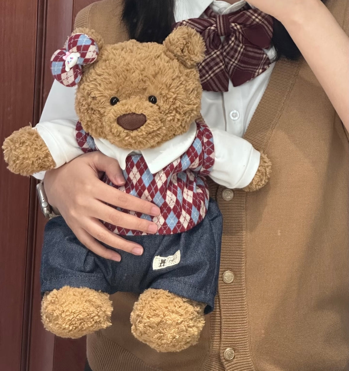 Bartholomew Bear Argyle Vest Set