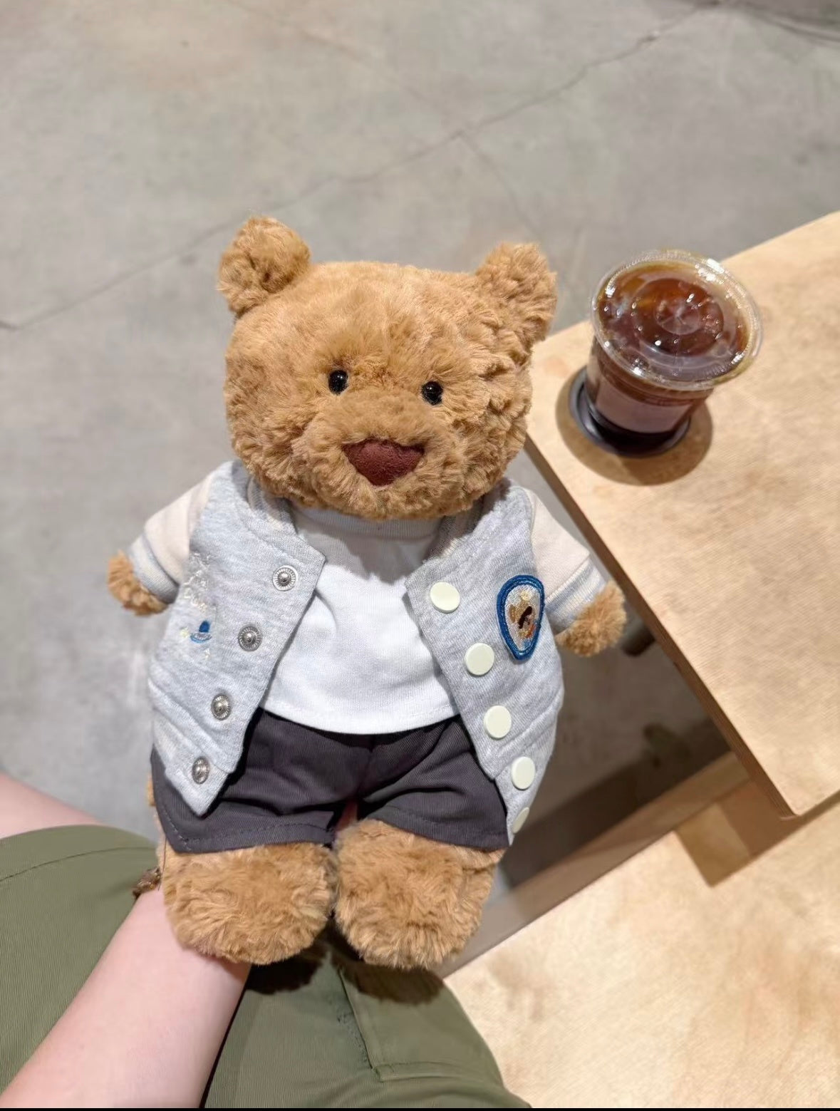 Bartholomew Bear wearing varsity set - close up front view