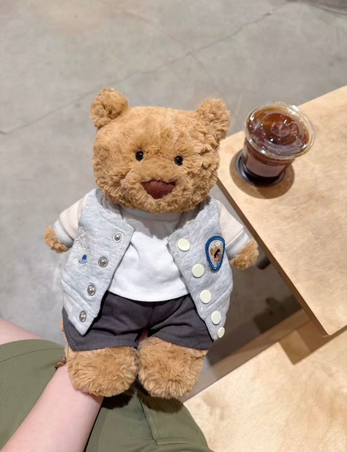 Bartholomew Bear wearing varsity set - held up view