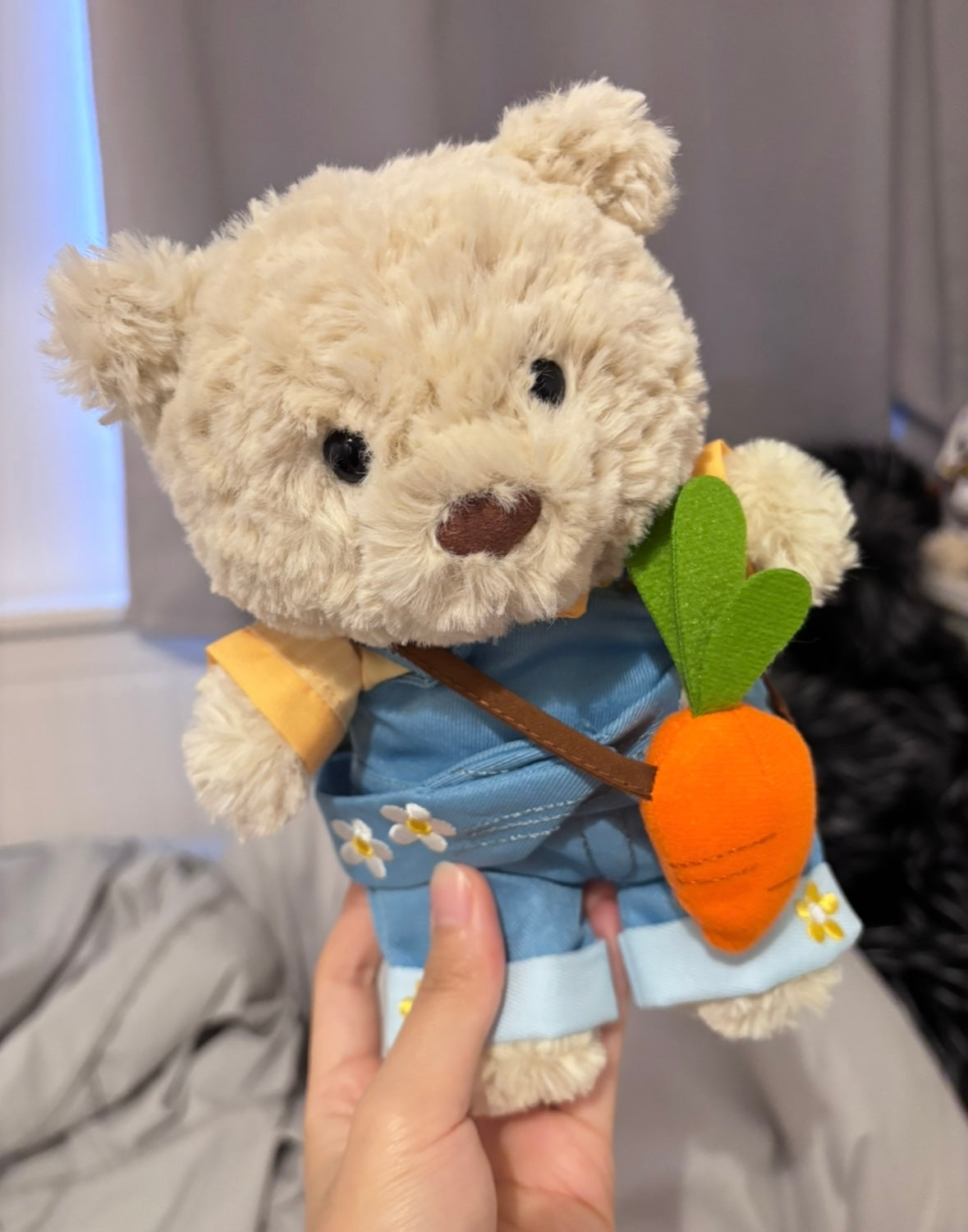 Bartholomew Bear daisy denim set - full body view