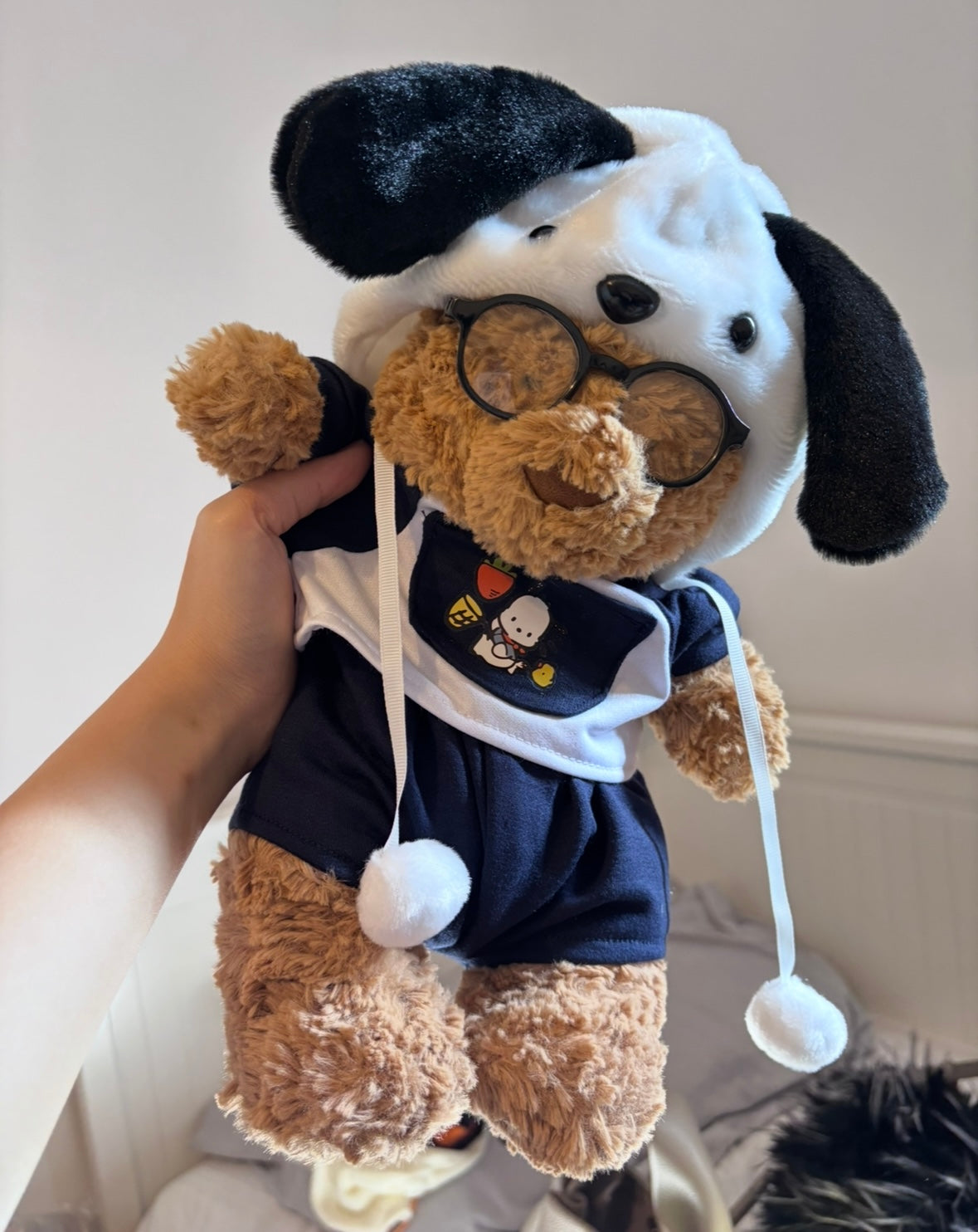 Bartholomew Bear Pochacco set - angled view showing full outfit